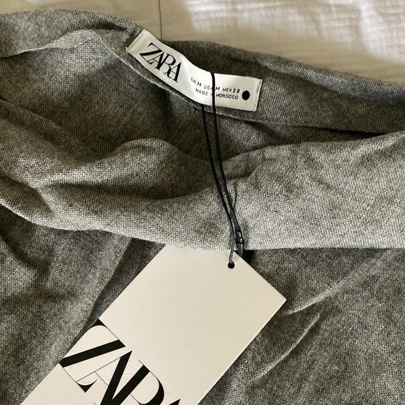 BNWT ZARA off shoulder grey long sleeve top - Picture 4 of 7